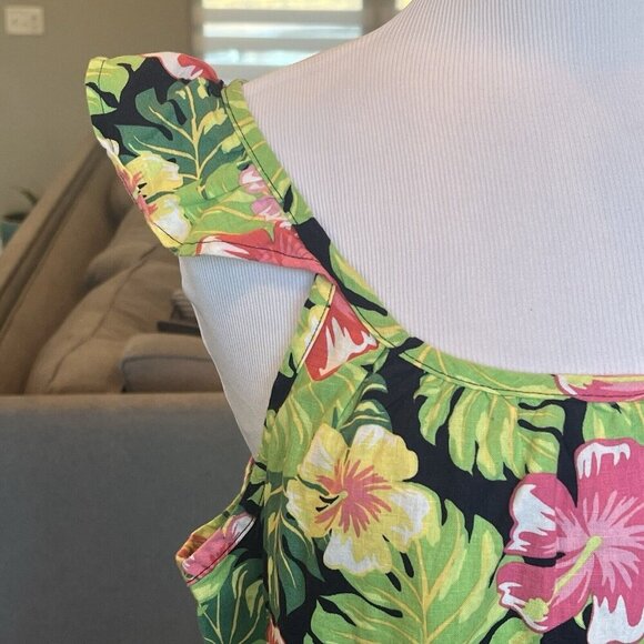 NWT $75 Gymboree Tropical Flutter Linen Dress Adult Women's XXL Aloha Tidal - Picture 5 of 16